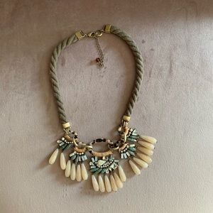 Anthropologie rope beaded claps necklace